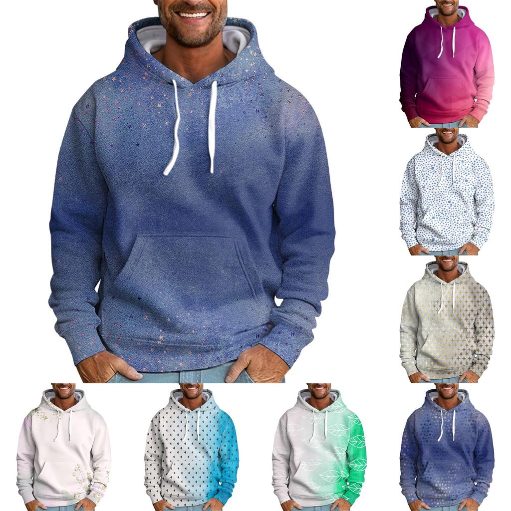 Men's Loose Printed Hooded Sweatshirt Men's Casual Fashion Sports Sweatshirt