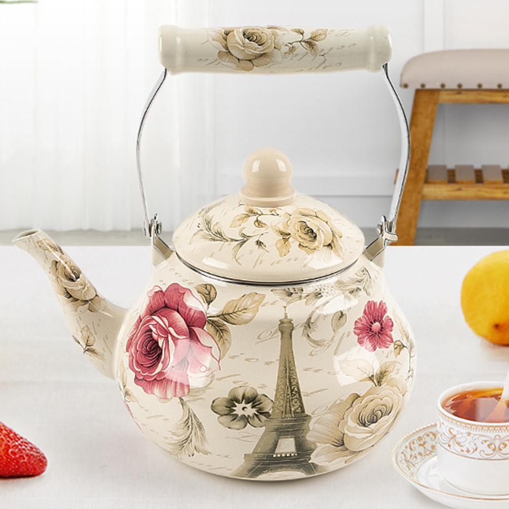 Эмалированный керамический чайник с ручкой, бытовой кувшин для воды, чайник для молока, утолщенный чайник, более толстый чайник