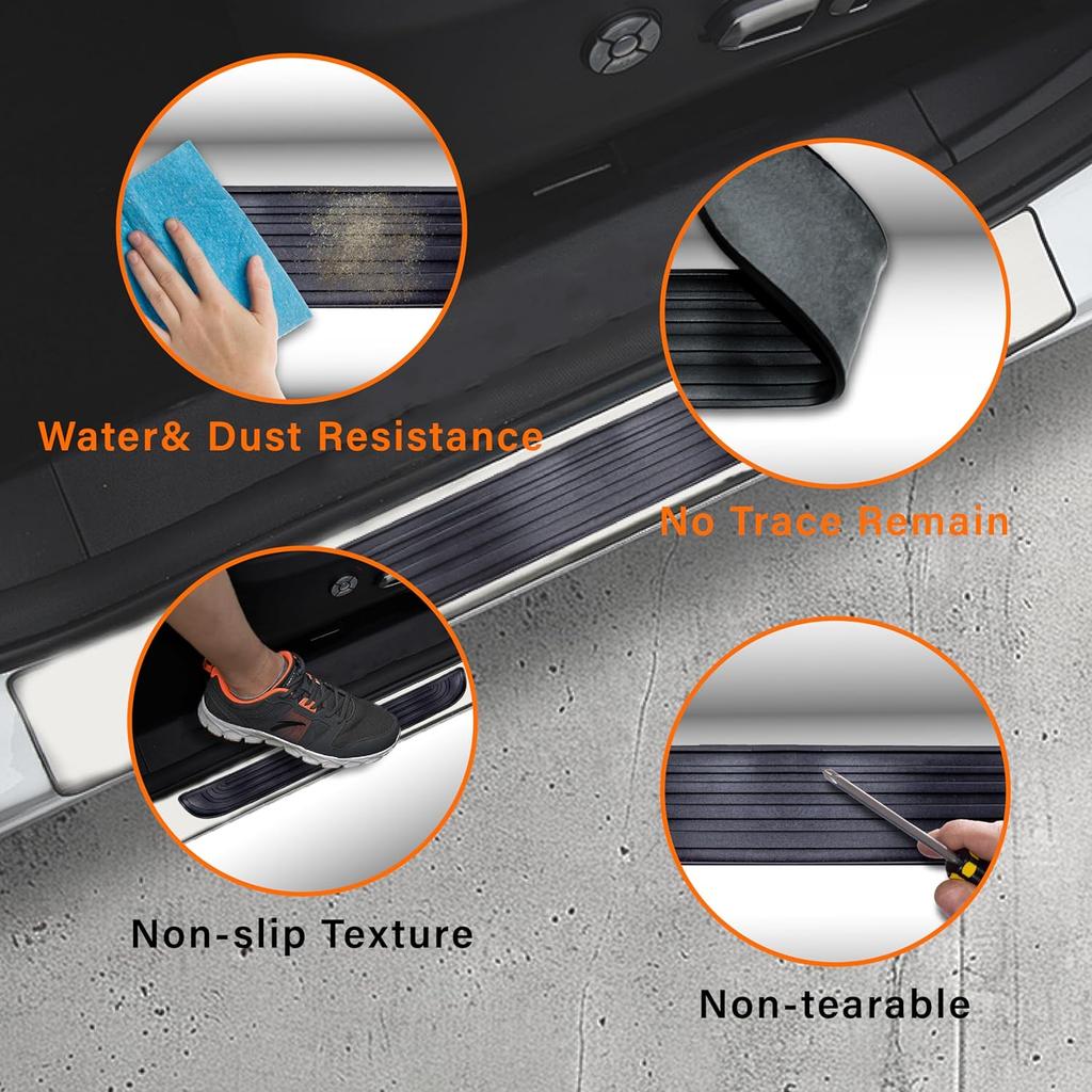 4PCS Car Door Sill Protector, Universal Threshold Protection For Cars, Automotive Rubber Scratch Resistant Entry Sill Guards, Doors Edge Step Dust