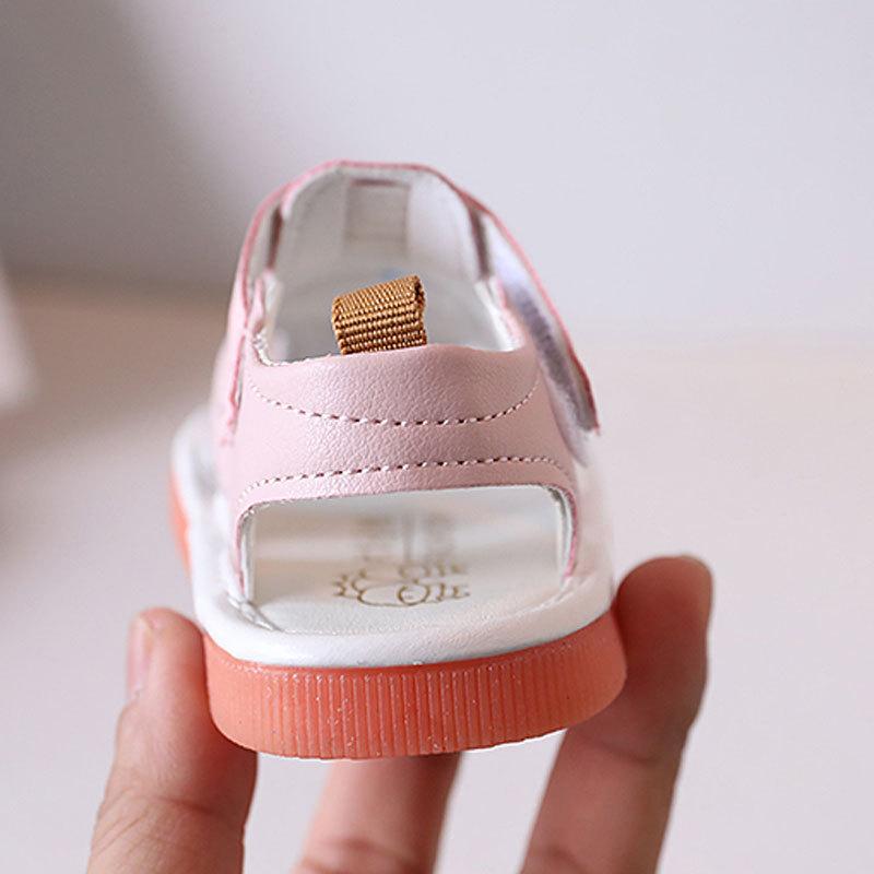 Летние новые свистящие детские сандалии для мальчиков и девочек 0-1-2 лет подошва из бычьей жилы детская обувь со свистком