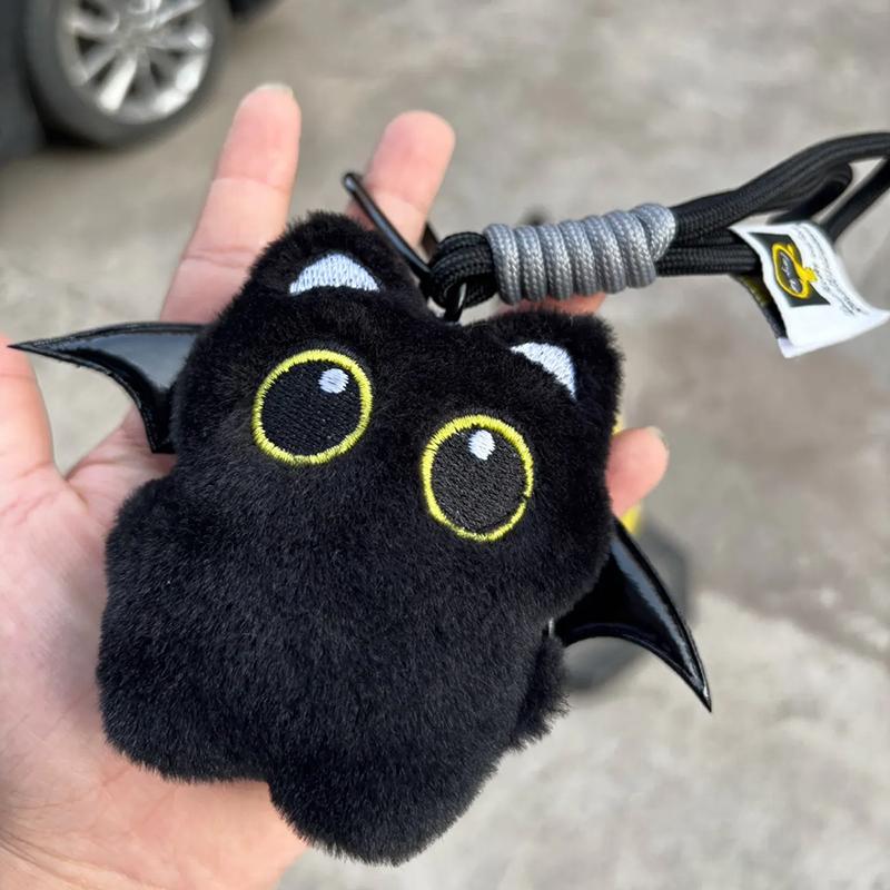 Halloween Ghost Black Cat Keychain Accessories Kawaii Fashion Plush Toy Backpack Hanging Pendant Decoration Halloween Gifts