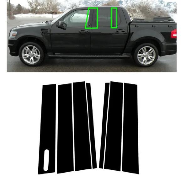7 шт. Полированные накладки на стойки для Ford Explorer Sport Trac 2007 2008 2009 2010 Накладки на стойки дверей и окон Наклейки Внешние детали
