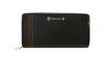 27606 Chest Leather Round Zipper Long Wallet [Black]