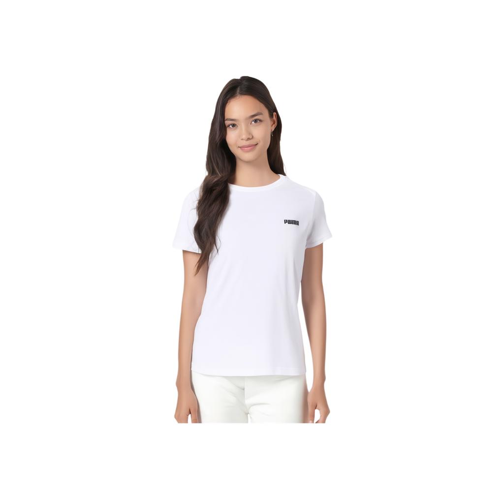 Puma Sports Fashion Casual Round Neck Short Sleeve T-Shirt Women Tops White 690193-02