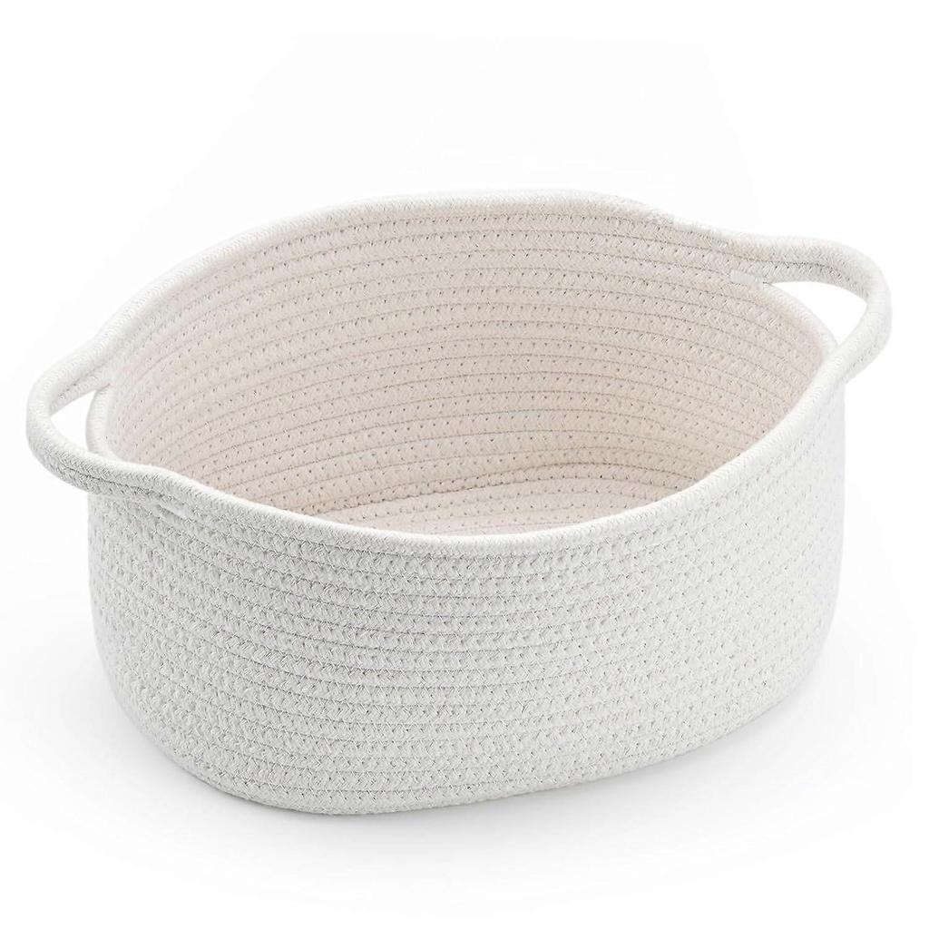 Cute Woven Easter Basket With Handle, Baskets For Gifts Empty, Present Containers For Raffle Baby Shower Burr Basket, Decorative Organizer Box For Sto