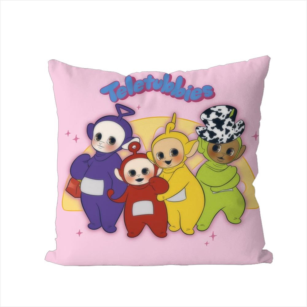 Cute TTeletubbies Pillow Case For Car Sofa Decorative Home Doublesided Print Plush Square Throw Pillow Cushion Cover