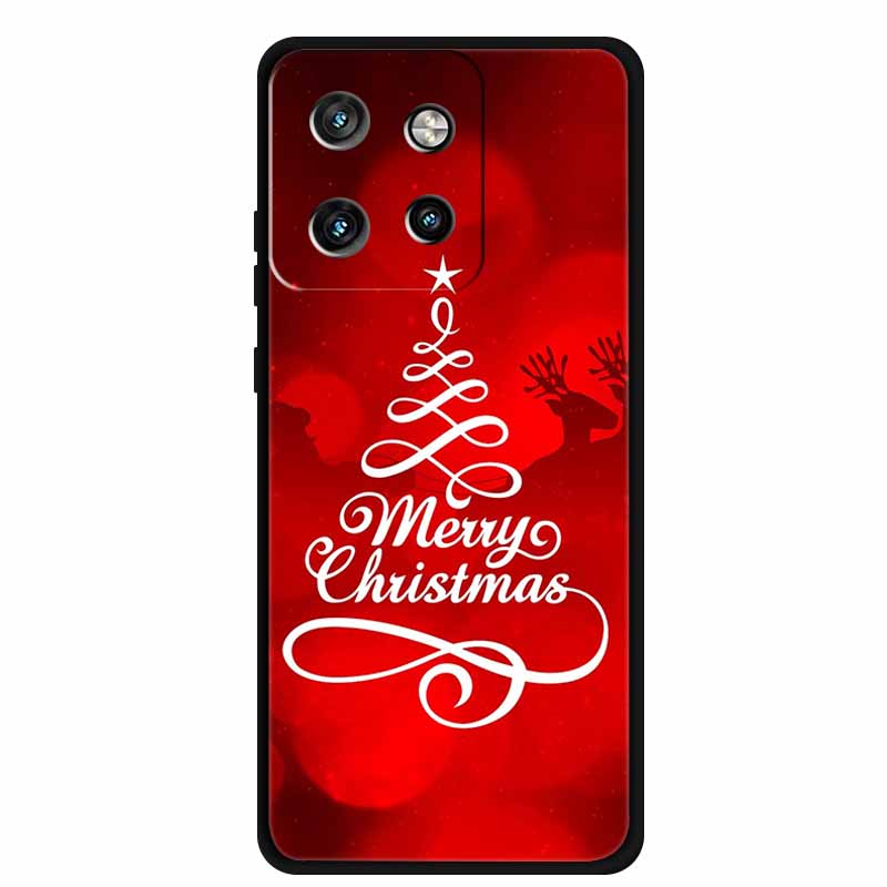 Christmas Cover For Motorola Moto G75 5G Black Silicone Cases TPU Santa Claus Christmas Tree Cover Deer For Moto G75 5G TPU case