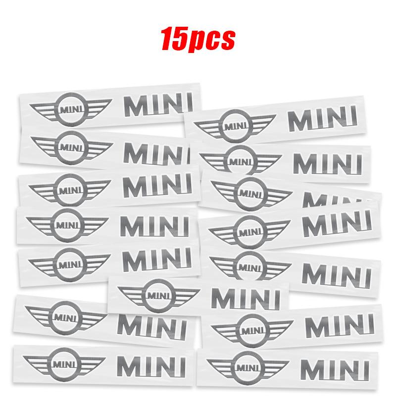 6Pc 3D Metal Emblem Sticker Car Styling Interior Decoration Decals For MINI F55 F56 R60 R59 R58 WORKS One Cooper JCW R57 R56 R55
