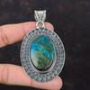 Кулон из хризоколлы, винтажный кулон из драгоценного камня, ювелирные изделия ручной работы, подвеска из стерлингового серебра 925 пробы, ювелирный подарок из хризоколлы для ее эффектного кулона