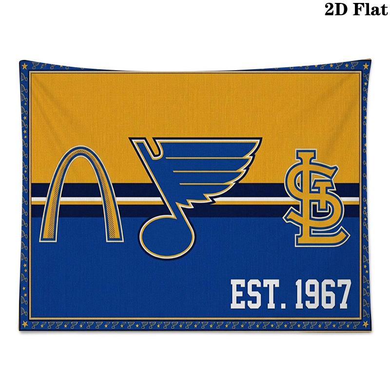 St. Louis Blues Logo Wall Tapestry Aesthetic Wall Hanging Printed Fabric Blanket Decorative Tapestries for Bedroom Living Room Home Decor