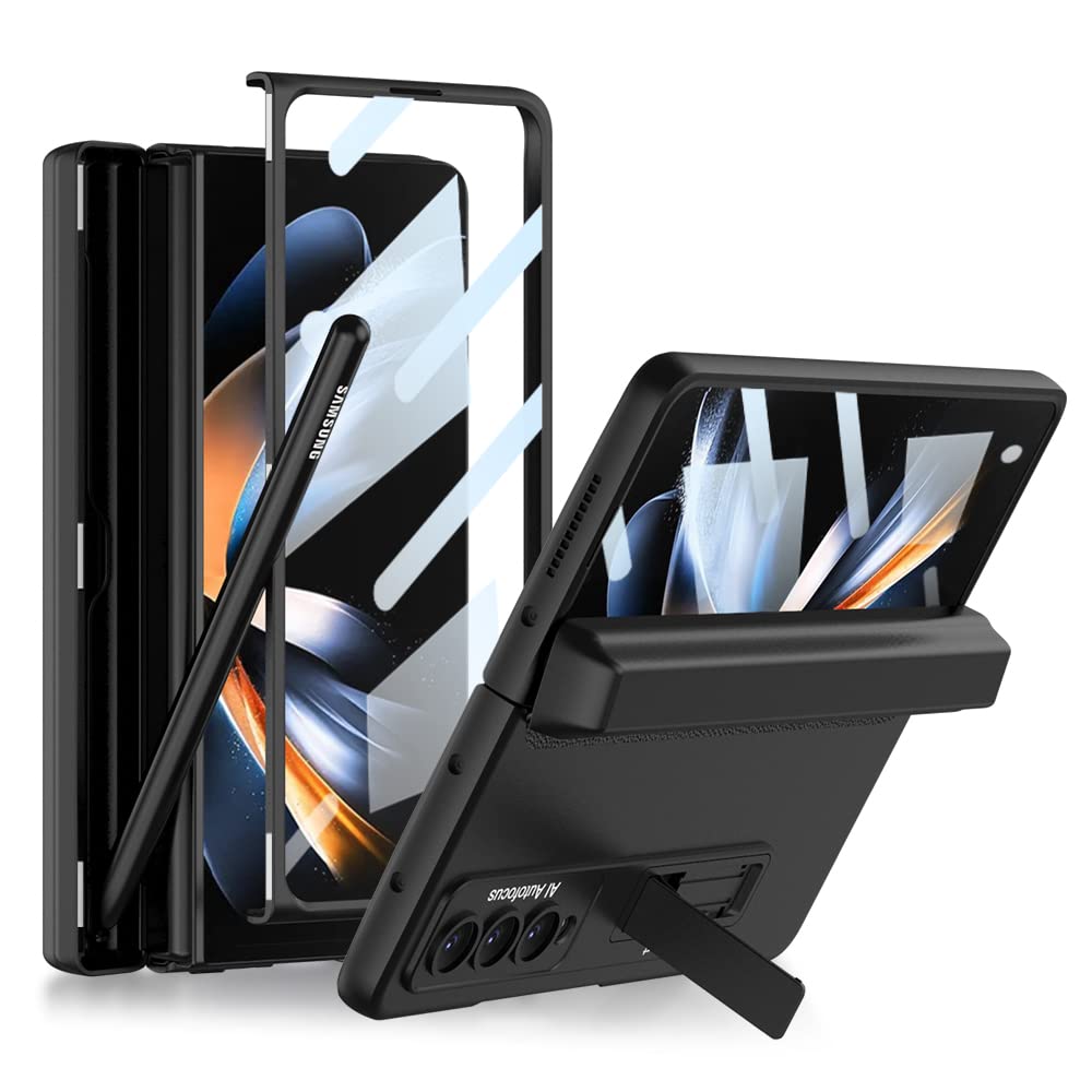 Galaxy Z Fold 4 Case S Pen Storage for Samsung Galaxy Z Fold 4 Docomo Au SCG16 Cover with Glass Film Uovon Smartphone Case Hinge Protection Fold4