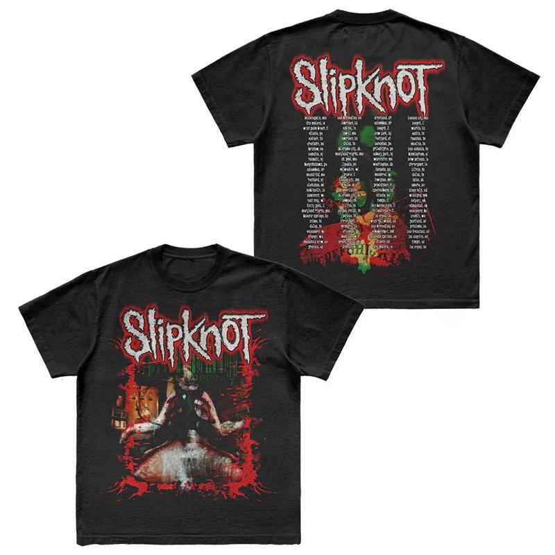 Винтажная стираная хлопковая футболка с принтом группы Slipknot Nu Metal Alternative Metal Мужская Женская Футболка Летняя Повседневная Модная Одежда Топы Streetwear