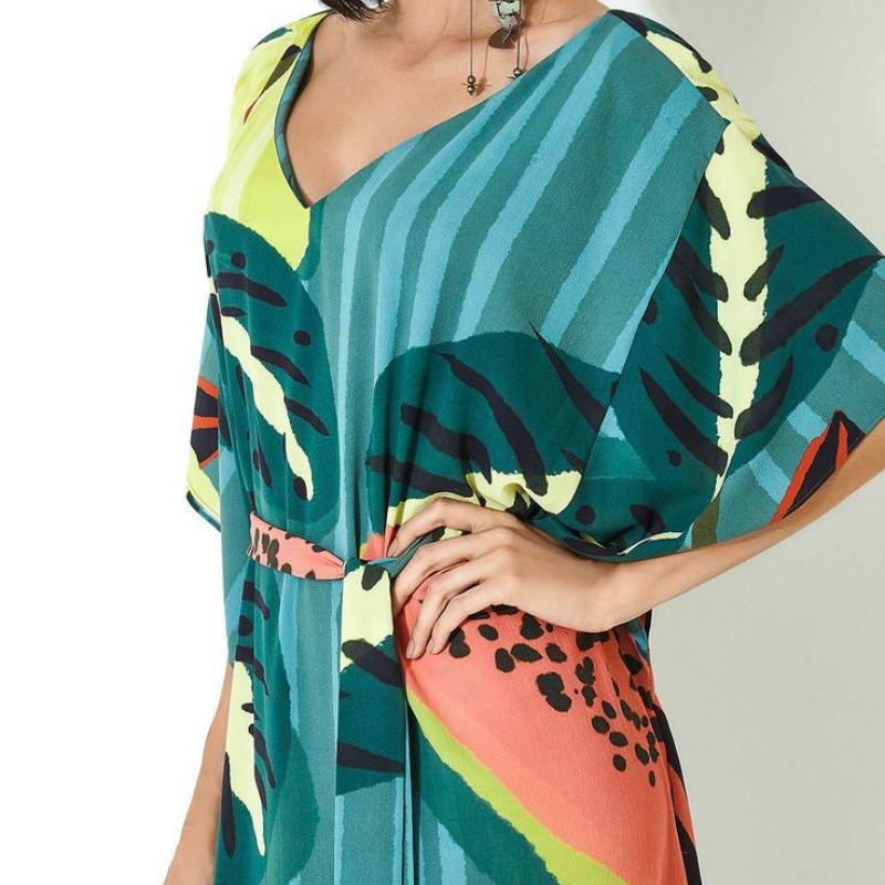 2022 быстросохнущая летняя женская пляжная одежда в стиле бохо с принтом, накидки-кафтан, длинное пляжное платье, хлопковая туника, купальный костюм, накидка