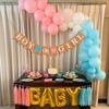 Boy or Girl Banner – He or She Baby Gender Sign for Party Decorations, Neutral Gender Reveal Decor for Baby Shower or Pregnancy Announcement