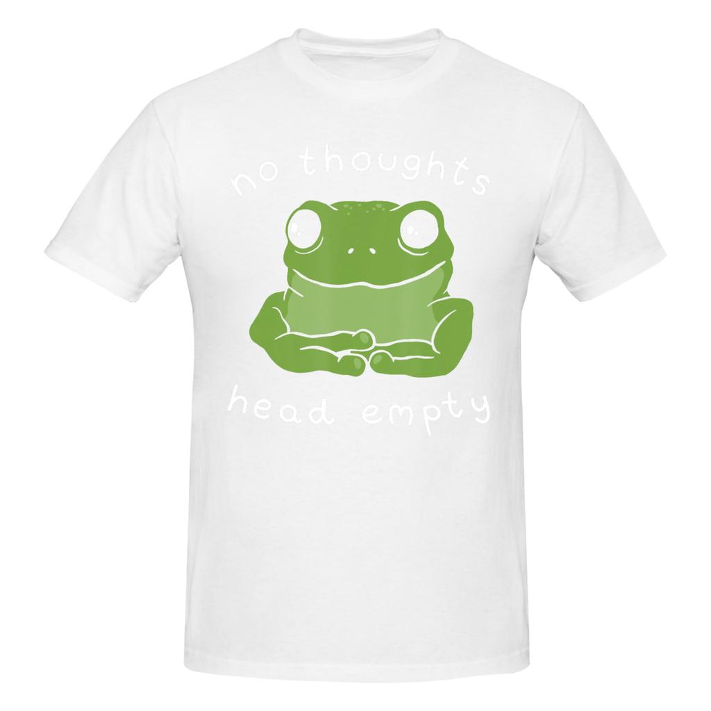 Piece No Thoughts Head Empty Graphic Cotton TShirt Funny Frog Meme Tees Tops For Unisex