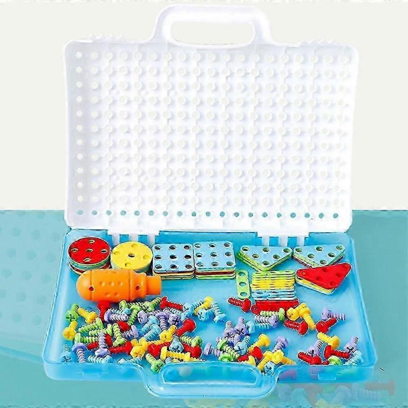 Креативная мозаичная игрушка-пазл с электродрелью - STEM развивающие блоки для детей