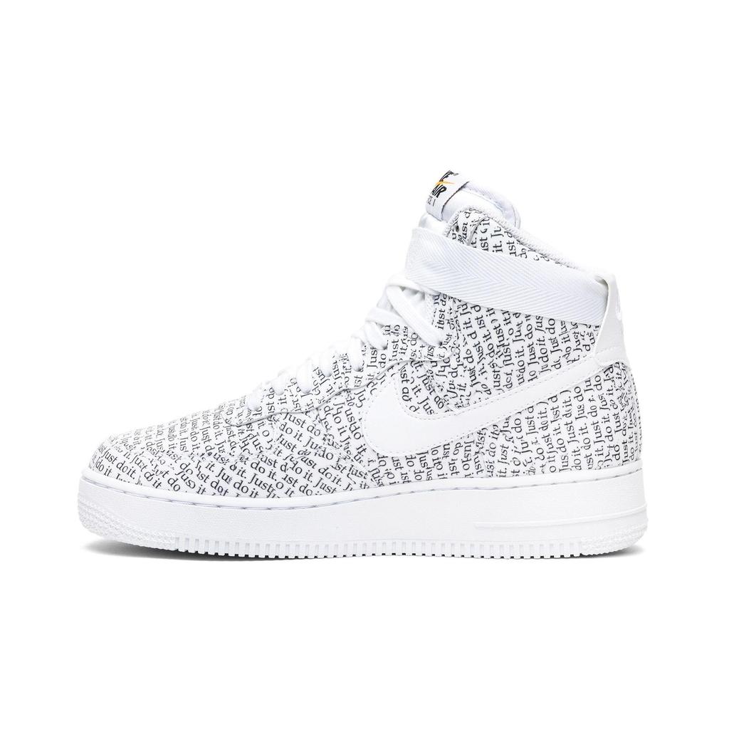 Nike Женские Air Force 1 High LX 'Just Do It' (женские размеры) Белые / Черные скейтбордические кеды AO5138 100
