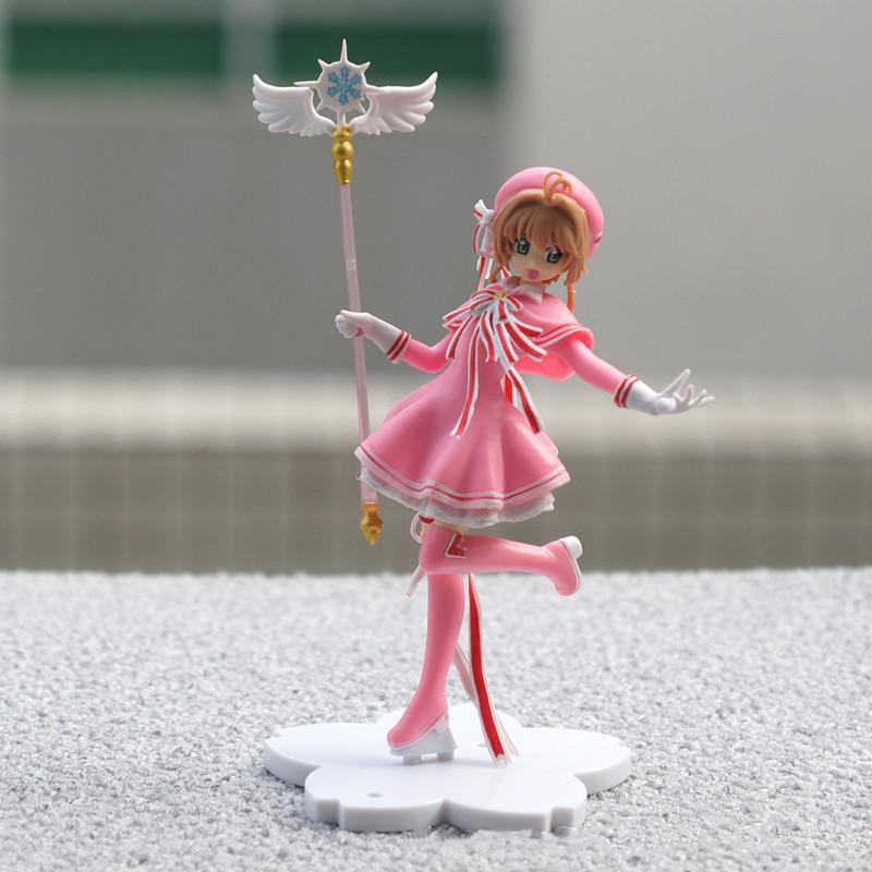Аниме Lovely Pink Card Captor SAKURA Фигурки Модели Фигурка из ПВХ Модель автомобиля Украшения для торта Волшебная палочка Игрушки для девочек Подарок
