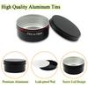 Wopanxye 6 упаковок по 5 унций, черная алюминиевая банка, косметический крем, тени для век, мазь, блеск для губ, чайная свеча, многоразовый контейнер, банки для краски, алюминиевая банка