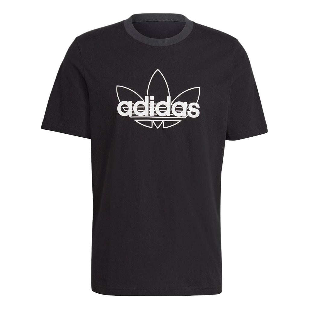 Adidas Originals Graphic Logo Casual Fashion Simple Short Sleeve T-Shirt Men Tops Black White GN2440