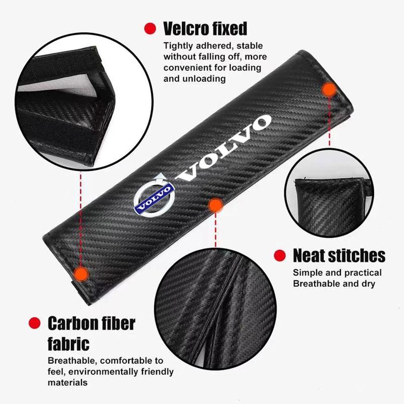 AALK1 Car Safety Belt Cover Adjustable Shoulder Strap Shoulder Protector Pad For Volvo S60 S90 XC40 XC60 V90 S40 S80L Car Accessories