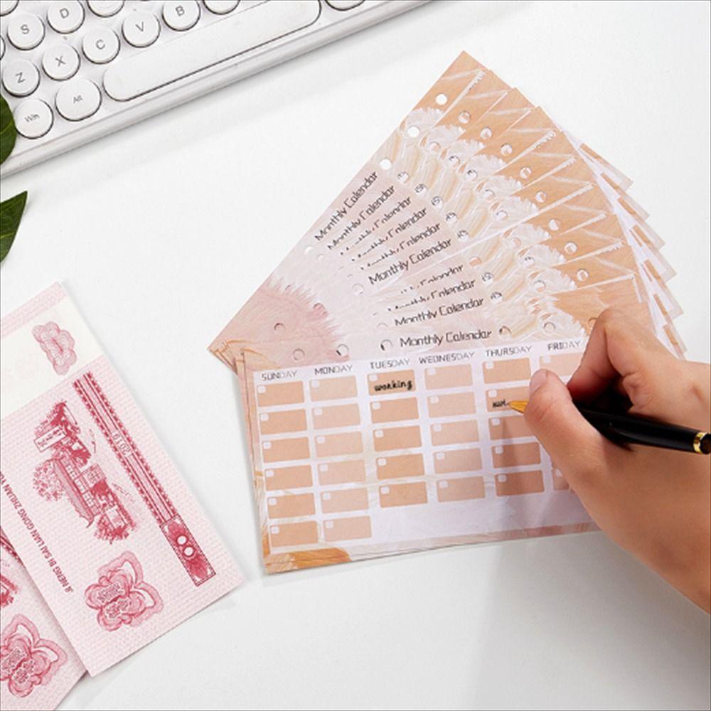 Еженедельный ежемесячный вкладыш Внутри органайзера для бумажных денег Спиральный переплет Внутренняя страница Органайзер для купюр