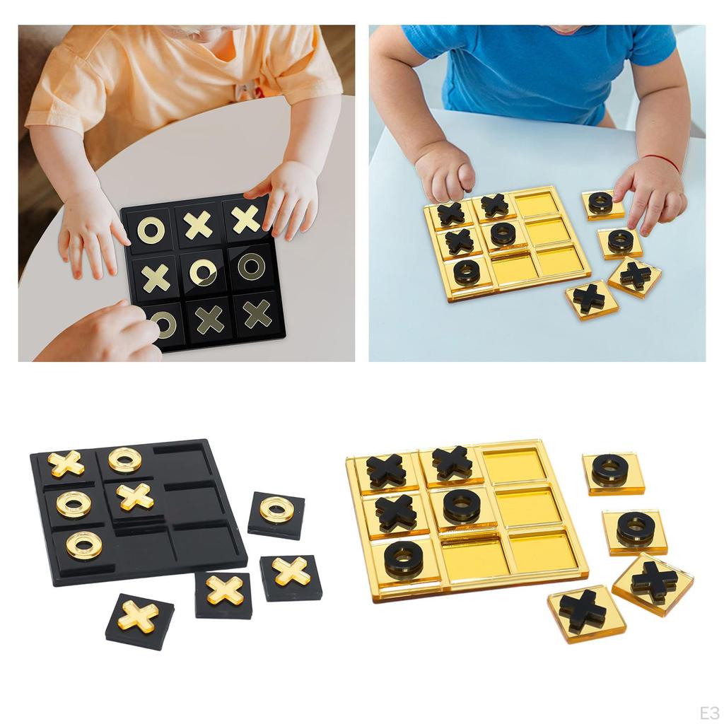 Acrylic Tic TAC Toe Game Board Games Brain Teaser Strategy XO Decorative for Families