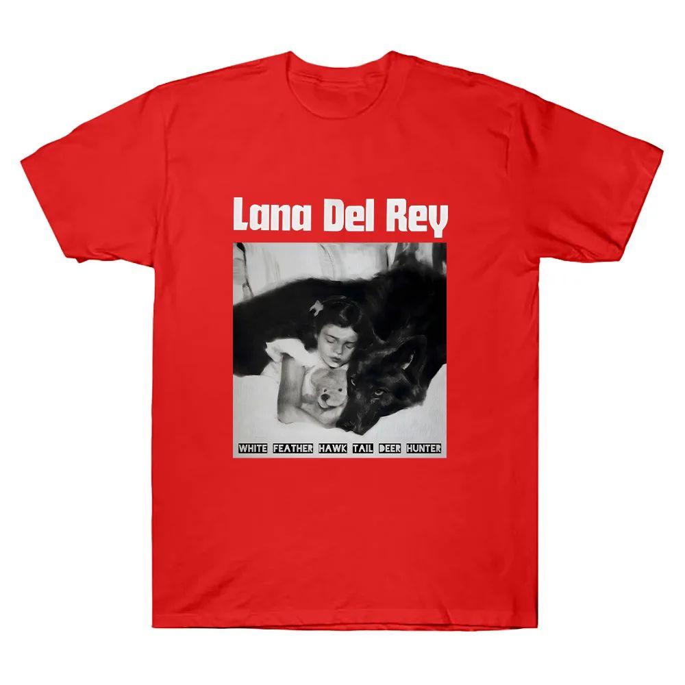White Feather Hawk Tail Deer Hunter Lana Del Rey TShirt Gift Casual Loose Streetwear High Quality Cotton T Shirts Unisex
