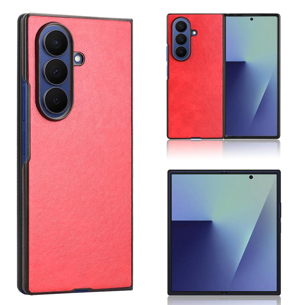 For Samsung Galaxy Z Fold7 5G Case Litchi Texture PU Leather + PC Phone Cover