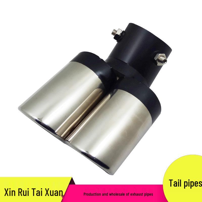 Compatible with Cruze, Focus, New Sail: Silver Slant Mouth Muffler Bend Pipe Tailpipe - 704c.