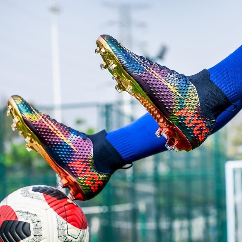 Men's Soccer Shoes Large Size Ultralight Football Boots Boys Sneakers Non-Slip AG/TF Soccer Cleats Ankle Boots Unisex