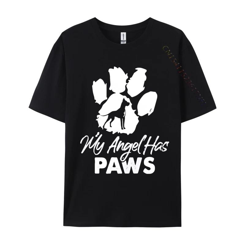 My Angel Has Paws Great Dane Dog Breed Paws Tshirt Unisex Tshirts Vintage Tops Unisex Cotton T Shirts Harajuku Printed Top Tees