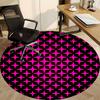 1pc Pink Stars Pattern Chair Carpet for Office Non Slip, Machine Washable Rug for Office, Room Holiday Decor for Christmas, Birthday Polyester