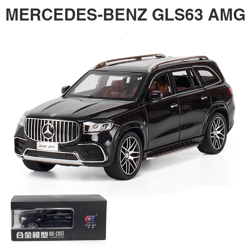 1/24 масштабная литая под давлением модель автомобиля Benz GLS63 AMG из сплава, коллекционная игрушечная машинка с откатным механизмом со светом и звуком, игрушечный автомобиль для взрослых мальчиков, подарок