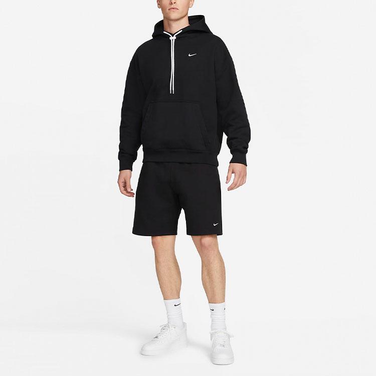 Nike Флисовые шорты Solo Swoosh черные/белые мужские уличная одежда DV3055-010