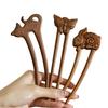 Vintage Style Wooden Hair Stick Wood Hanfu Hairpin Elegant Hairs Fork  Bun Hairstyle