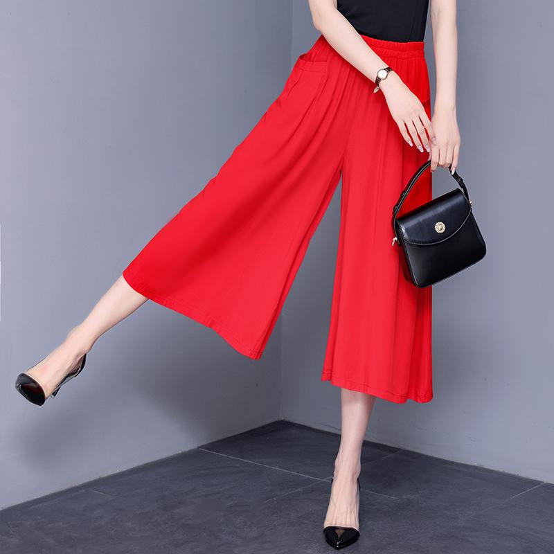 Летние винтажные широкие брюки женские большие размеры повседневные классические брюки большого размера с высокой талией