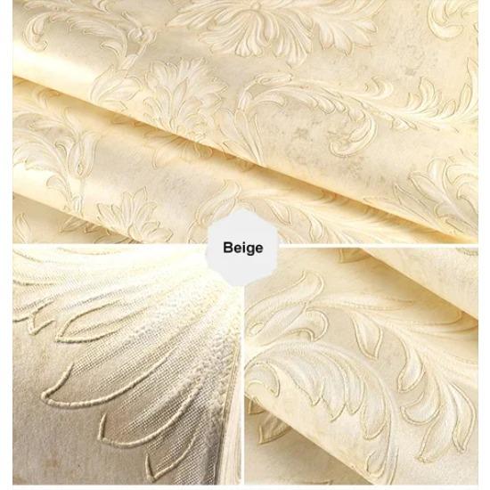 Европейский стиль 3D стерео дамаск флокированный нетканый обои для спальни гостиной современный простой декор рулон обоев