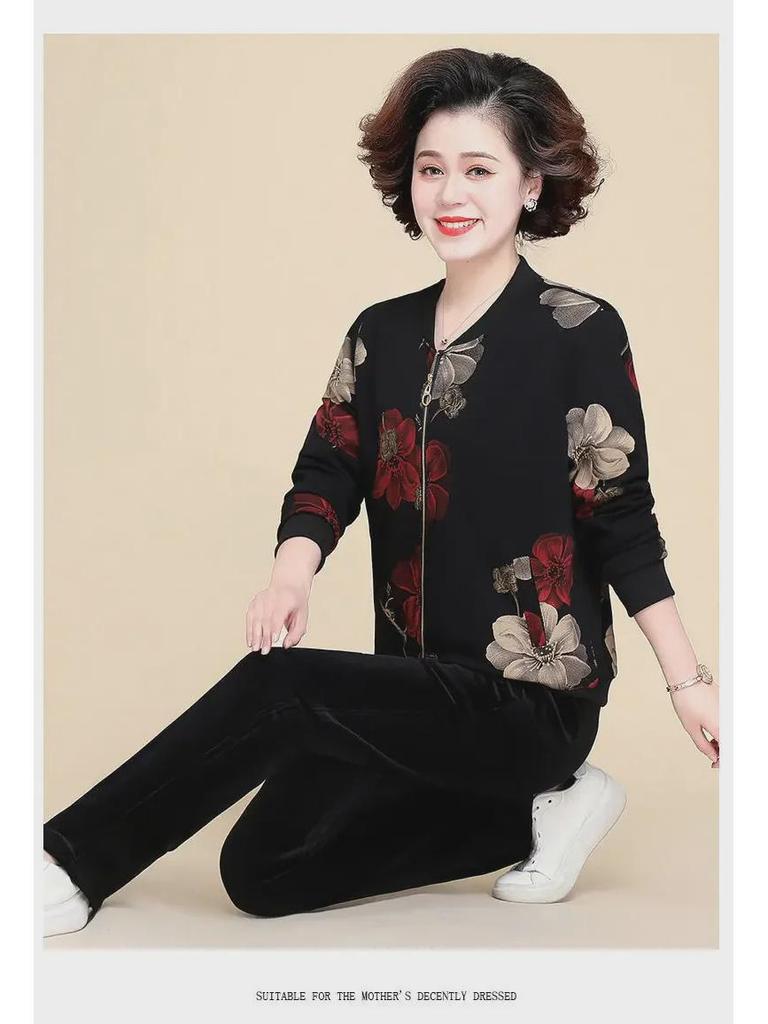 2023 Spring/Summer Loose Chiffon Sun Protection Jacket for Middle-aged and Elderly Women
