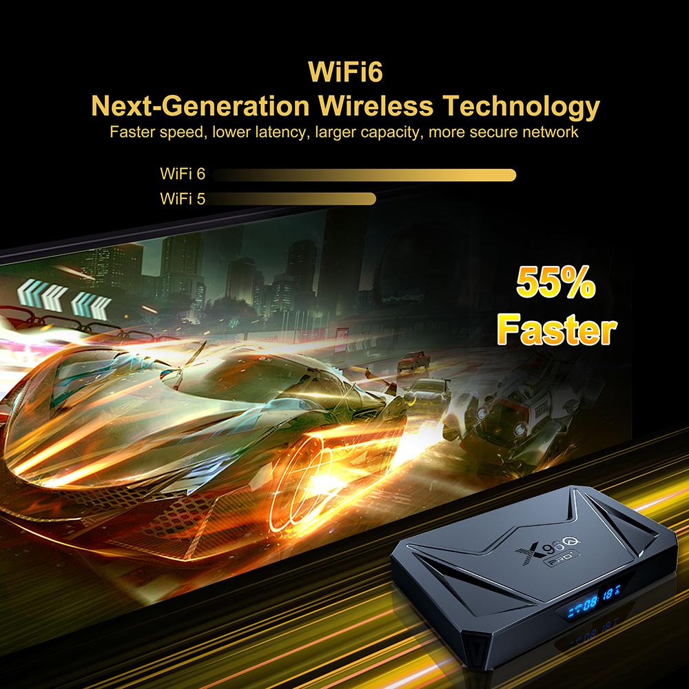 X96Q PRO+ Android 14 TV Box Allwinner H728 Octa Core Gigabit Ethernet Wifi 6 BT5.0 Set Top Box Media Player