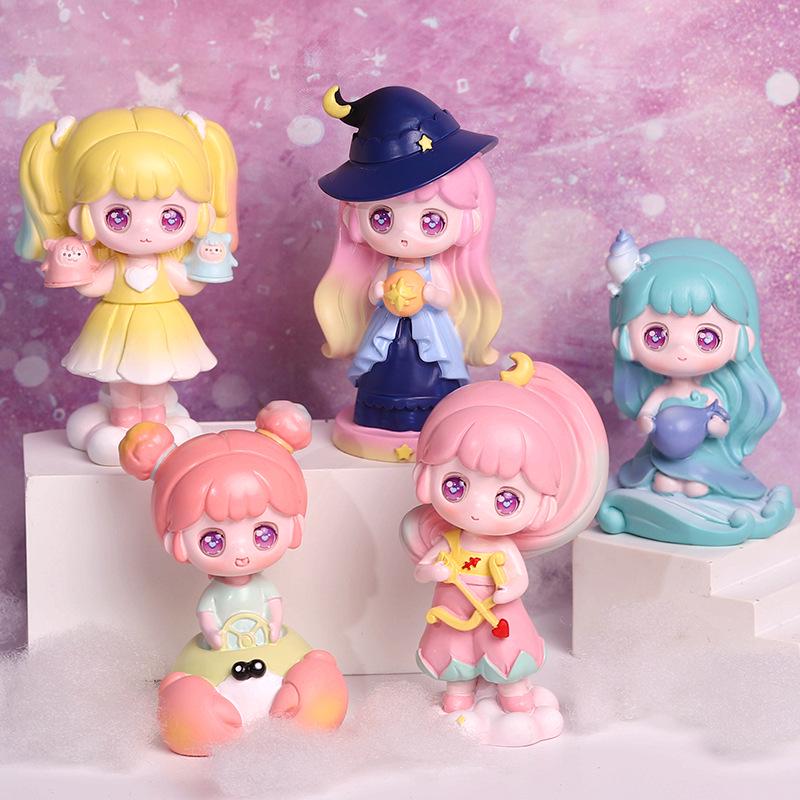 Двенадцать созвездий ручной работы милые настольные украшения в виде девочки-пузырька - подарок на день рождения в закрытой коробке