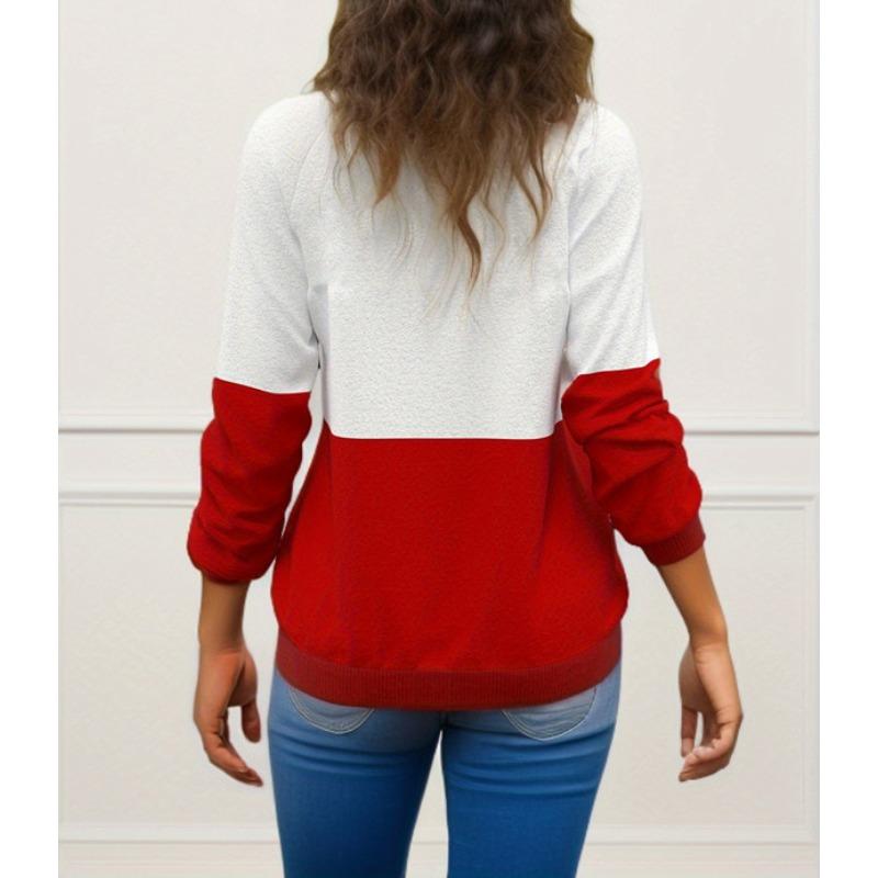 Women's Blouse Round Neck Christmas Print Loose Long Sleeve Top