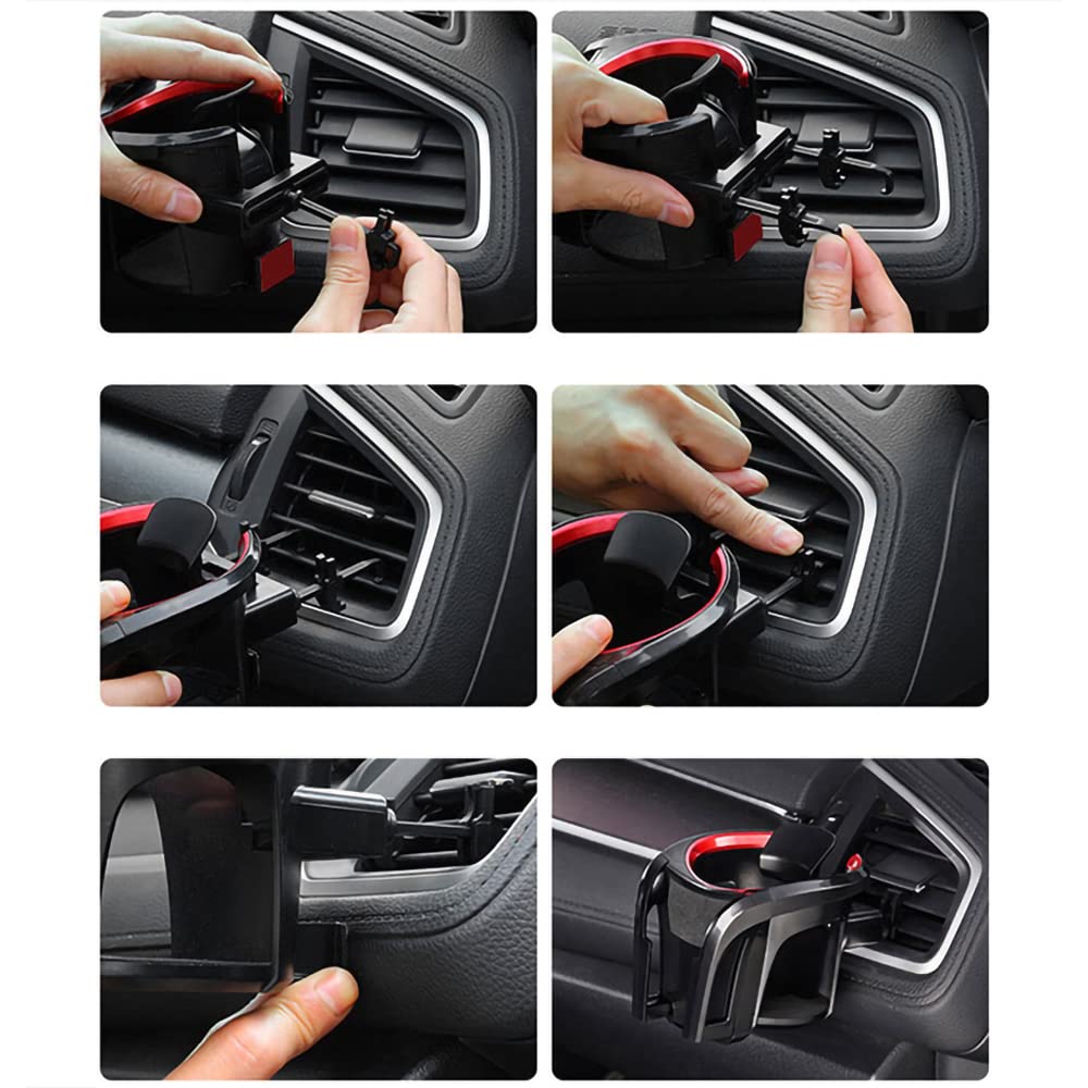 YuraYura Car Supplies Подстаканник для автомобиля с держателем для смартфона Вентиляционное отверстие кондиционера для сиденья водителя Круглый автомобильный подстаканник Универсальный 2 в 1