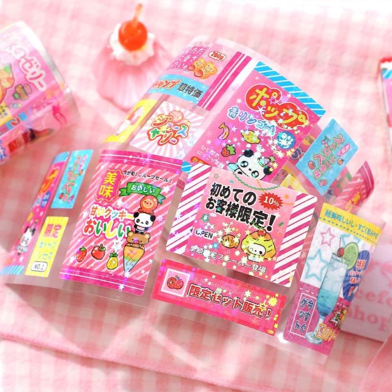 Sparkling Food Theme Washi Tape Stickers -Small Food Era Series Ins Style Journal Decor DIY Scrapbook Supplies for Planners