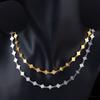 1M Stainless Steel Printed Dot Striped Square Necklace Chain Geometry Link Chains DIY Bracelet Accessory Jewelry Making Supplies