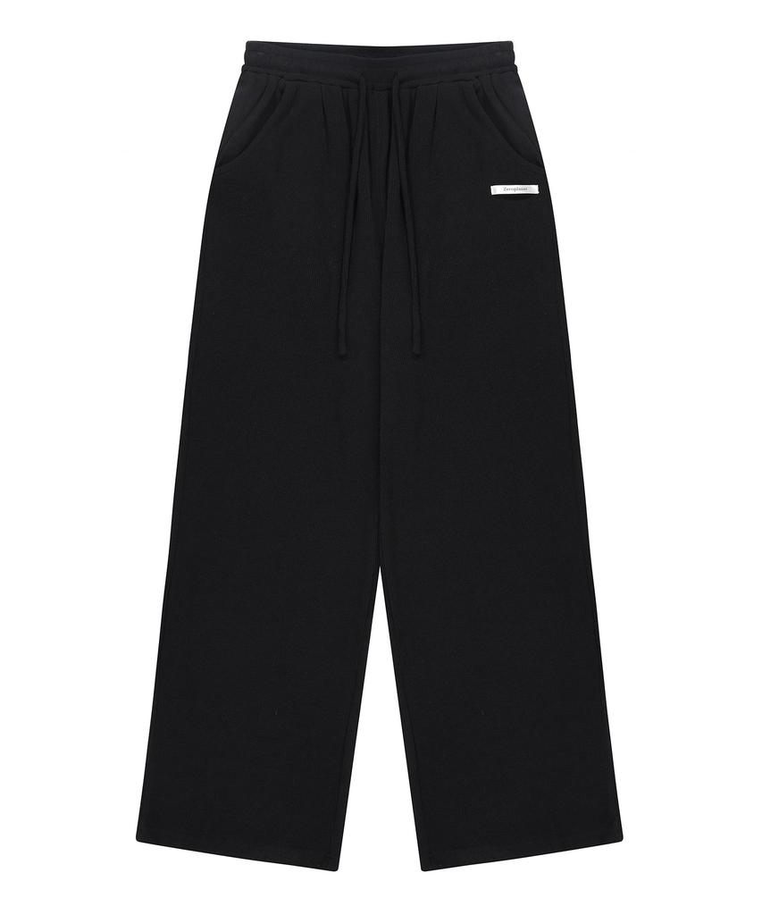 ZEROPLANET Eva Knit Wide Pants [Black]
