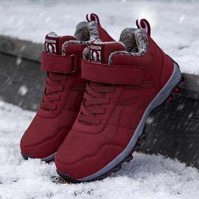 Модные зимние женские высокие толстые хлопковые ботинки больших размеров простые удобные холодостойкие теплые повседневные зимние женские ботинки