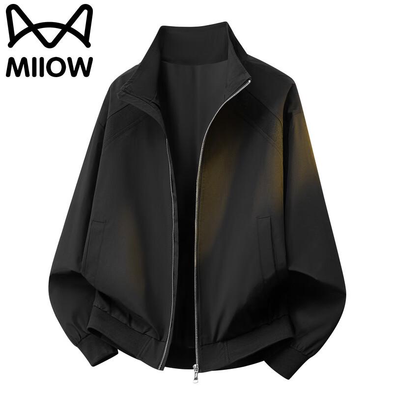 MiiOW Men's American-Style Stand-Collar Casual Jacket