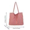 Korean Plaid Shoulder Bag Bow Tie Design Shopping Bag Portable Plaid Tote Bags  Ladies