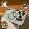 Чехол для телефона Magsafe с магнитной подставкой и подставкой для iPhone 15 12 13 14 11 Pro Max, стекло для камеры, прозрачное металлическое кольцо